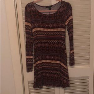 Tribal print long sleeve dress